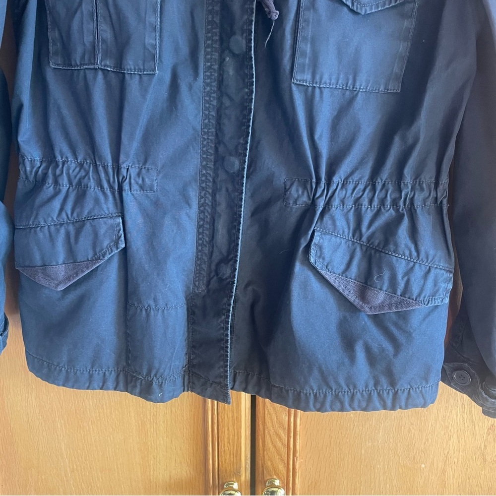 J.Crew chino Navy Hooded Jacket womens size medium - Picture 3 of 7